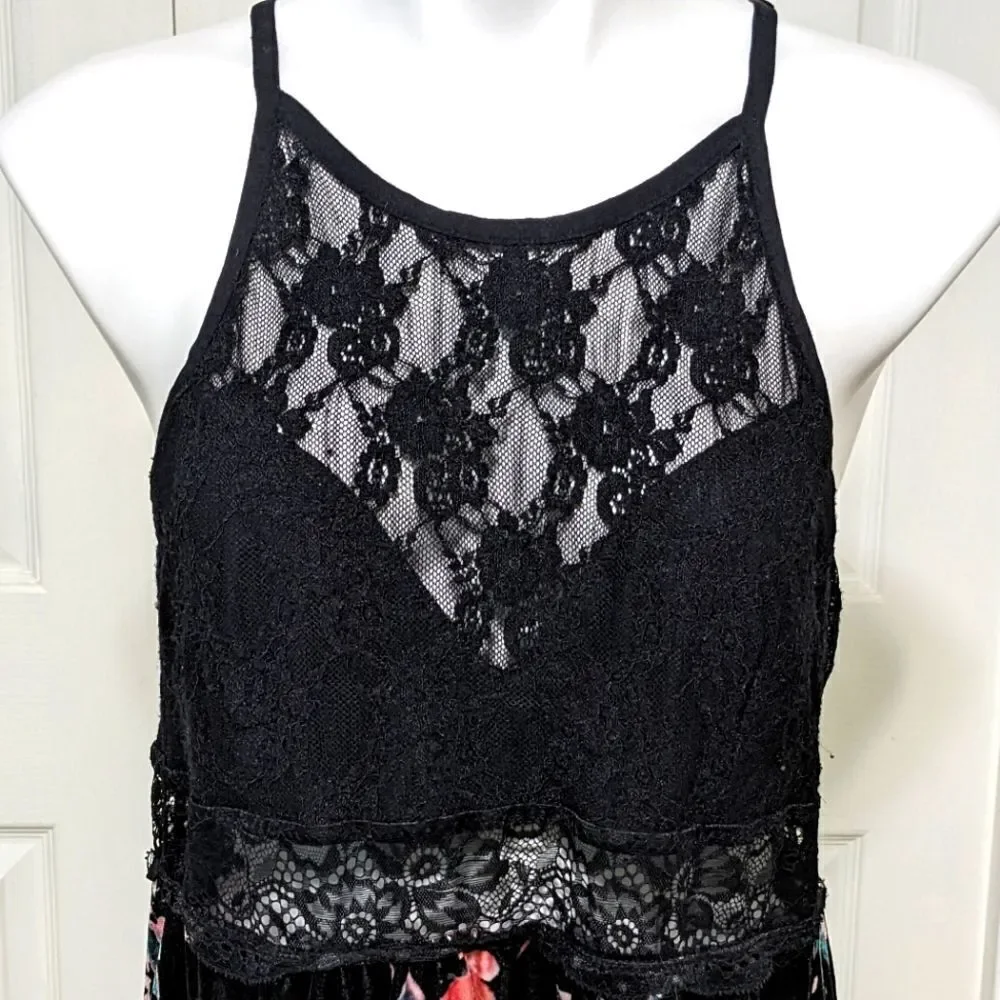 NWOT INC International Concepts Lace bodice / Floral Velvet Chemise / Mini Dress - Picture 10 of 11